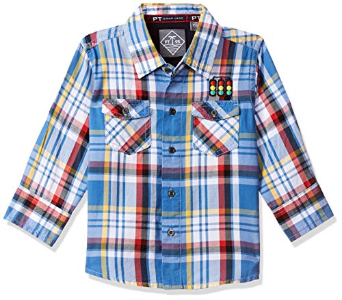 Image of Gini & Jony Baby-Boy's Floral Regular fit Shirt (131246520123 C603 Blue 18-24 Months Months-24