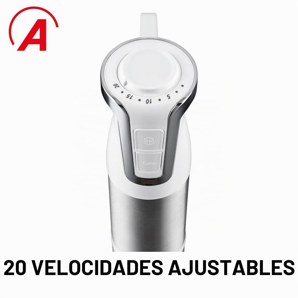 ARDES ARSET01 TRINITY Batidora de Inmersión 3 en 1 Minipimer de Inmersión Picadora y Batidora con Motor Profesional Mixer con Brazo de 21 m 4 Cuchillas de Acero INOX Batidora de 2 Velocidades