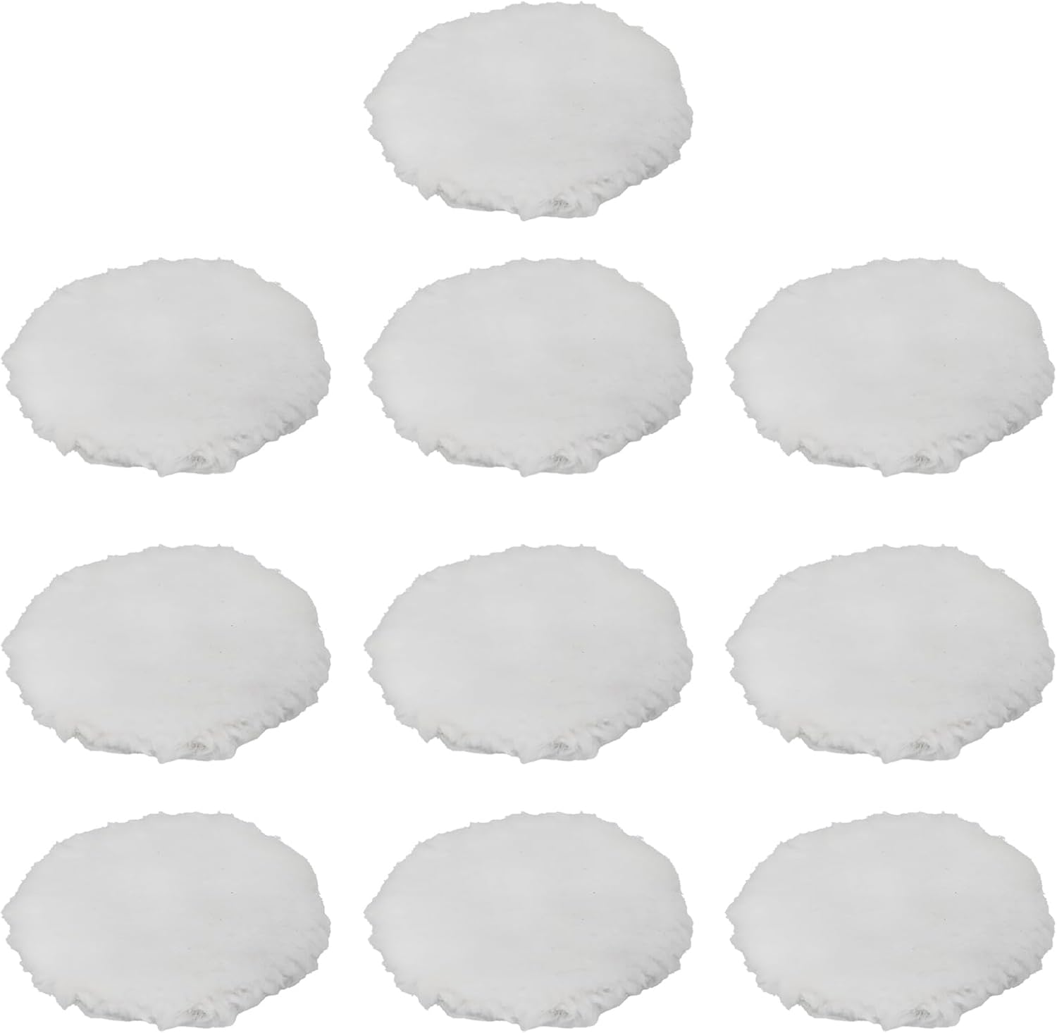 maXpeedingrods 10Pcs Wool Polishing Pad 3 Inch, Hook and Loop Buffing Pad for Orbital Polisher Buffer, Wool Compounding Pad Compatible with 3-inch Backing Plate