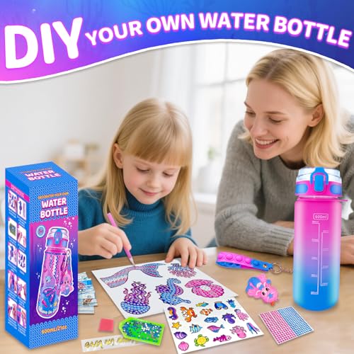 image for EDsportshouse Decorate Your Own Water Bottle Kits for Girls Age 4-6-8-