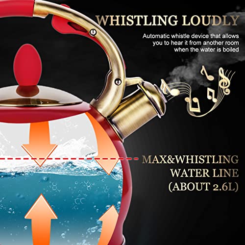 image for SUSTEAS Stove Top Whistling Tea Kettle - Food Grade Stainless Steel Te