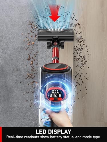 Vokene Cordless Vacuum Cleaner, 30Kpa 8-In-1 Powerful Suction Stick Vacuum With Led Display, 3 Modes Suction, Anti-Tangle & 1.5L Dust Cup, Lightweight Vacuum For Hardwood Floor/Carpet/Pet Hair thumb #2