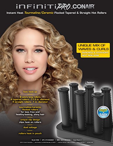 Infiniti Pro By Conair Instant Heat Tourmaline Ceramic Flocked Conical And Straight Hot Rollers #TOP3