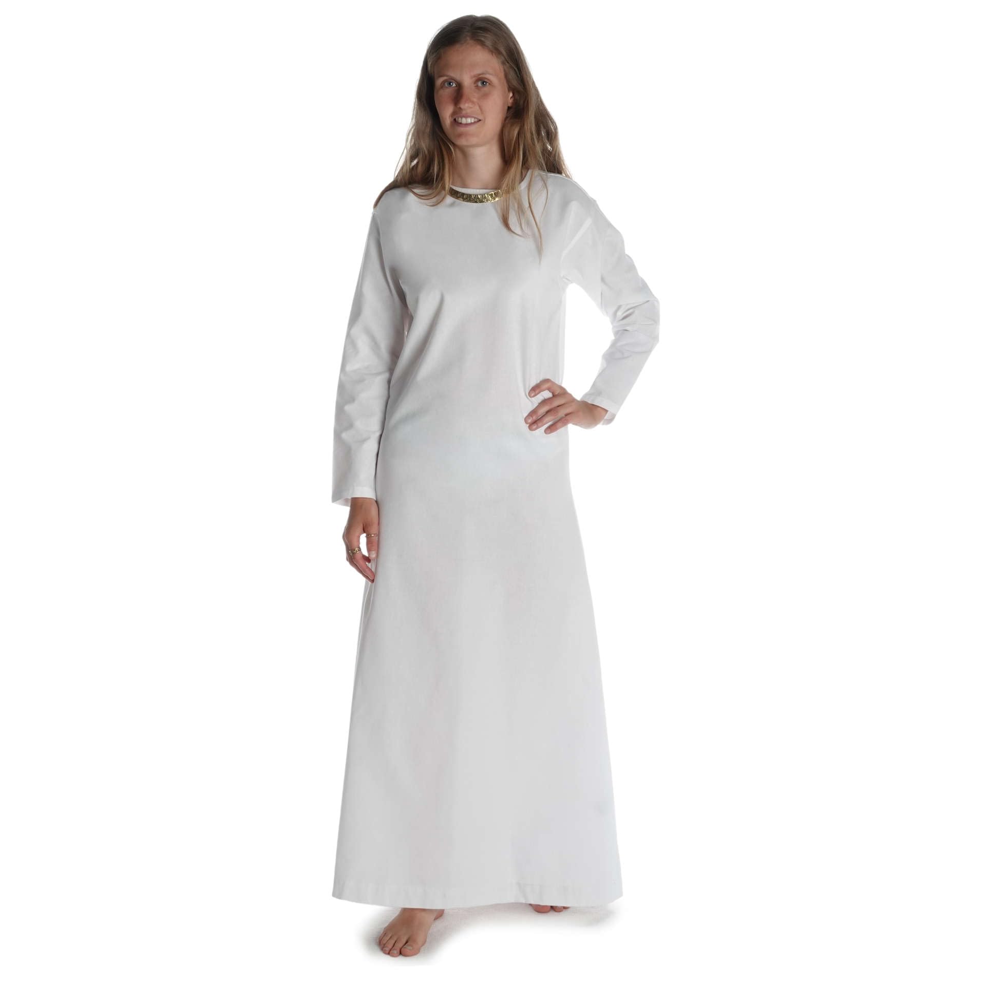 HEMAD Meliur Medieval Cotte Pure Cotton Underdress, White, S-M