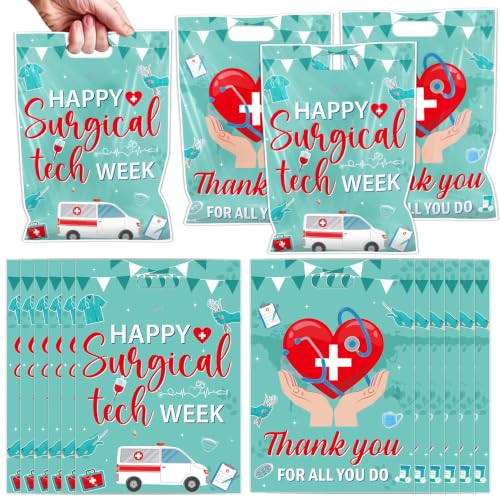 Falueqg Surgical Tech Week Favors Bags - 50 Pcs Medical Themed Goodie Bags with Surgical Instruments, Party Supplies Plastic Gifts Pouches for Hospital Appreciation Events