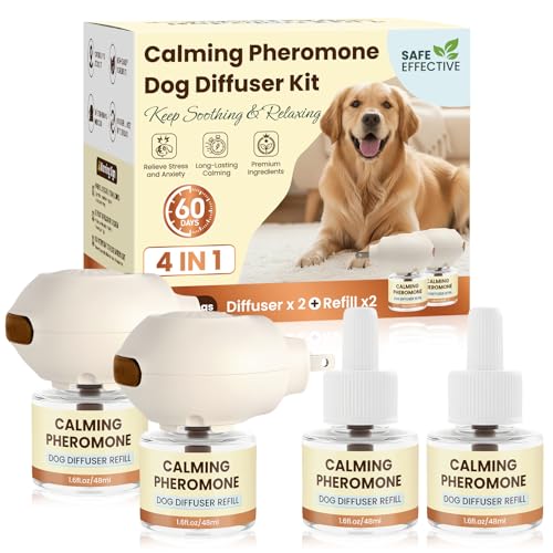 Watvsk Dog Pheromones Dogs Pheromone Accidents Aggression 2 Diffusers+2 Refills Separation Anxiety Calming Calm Plug