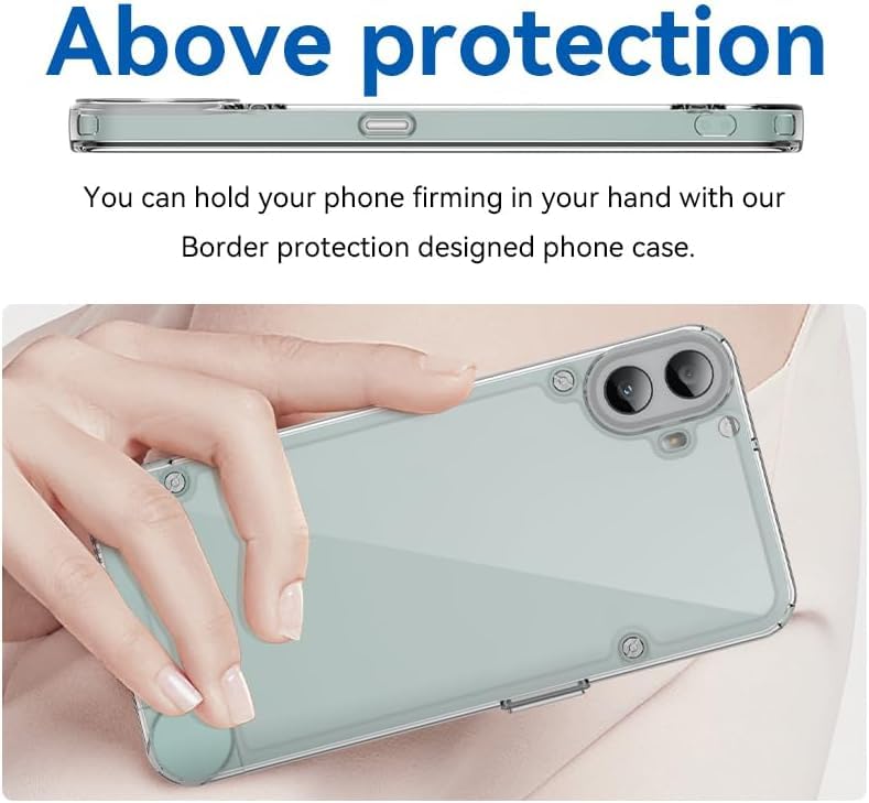 Image of NISHTECH for CMF Phone 1 5G (2024) Premium Transparent Hybrid Soft Slim Dust Proof Back Case Cover with Camera Protection, Silicone
