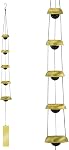 Chimes de vent de cuivre pour l'extérieur, Temple Chimes à vent 5 Bells Feng Shui Wind Bell Pendent Memorial Windchimes pour la maison jardin Patio Backyard Decor (Bronze)