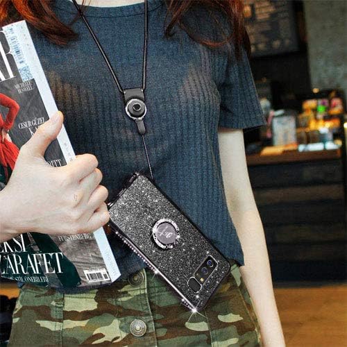 OCYCLONE Galaxy Note 8 Case, Glitter Cute Phone Case for Women Girls with Kickstand, Bling Diamond Bumper with Ring Stand Compatible with Galaxy Note 8 Case for Girl Women - Black
