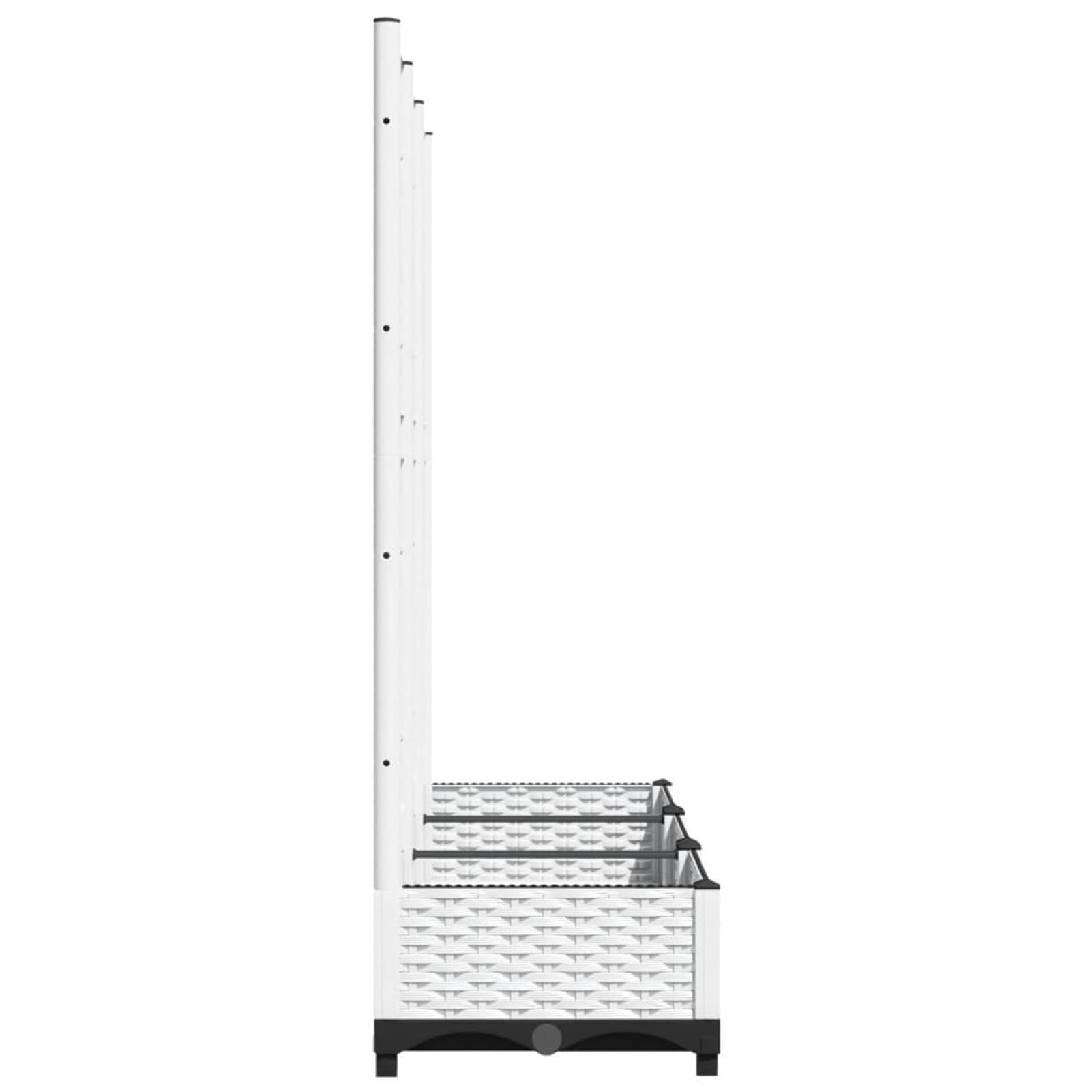Jardinière avec Treillis Bac avec Treillis bac à Fleurs jardinière sur Pied Lit Surélevé Pot à Plantes Boîte à Fleurs Jardin PP -Blanc-120 x 40 x 121.5 cm