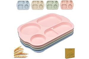 RUIBOLU Large Kids Food Tray: Unbreakable, BPA-Free, and Designed for Picky Eaters