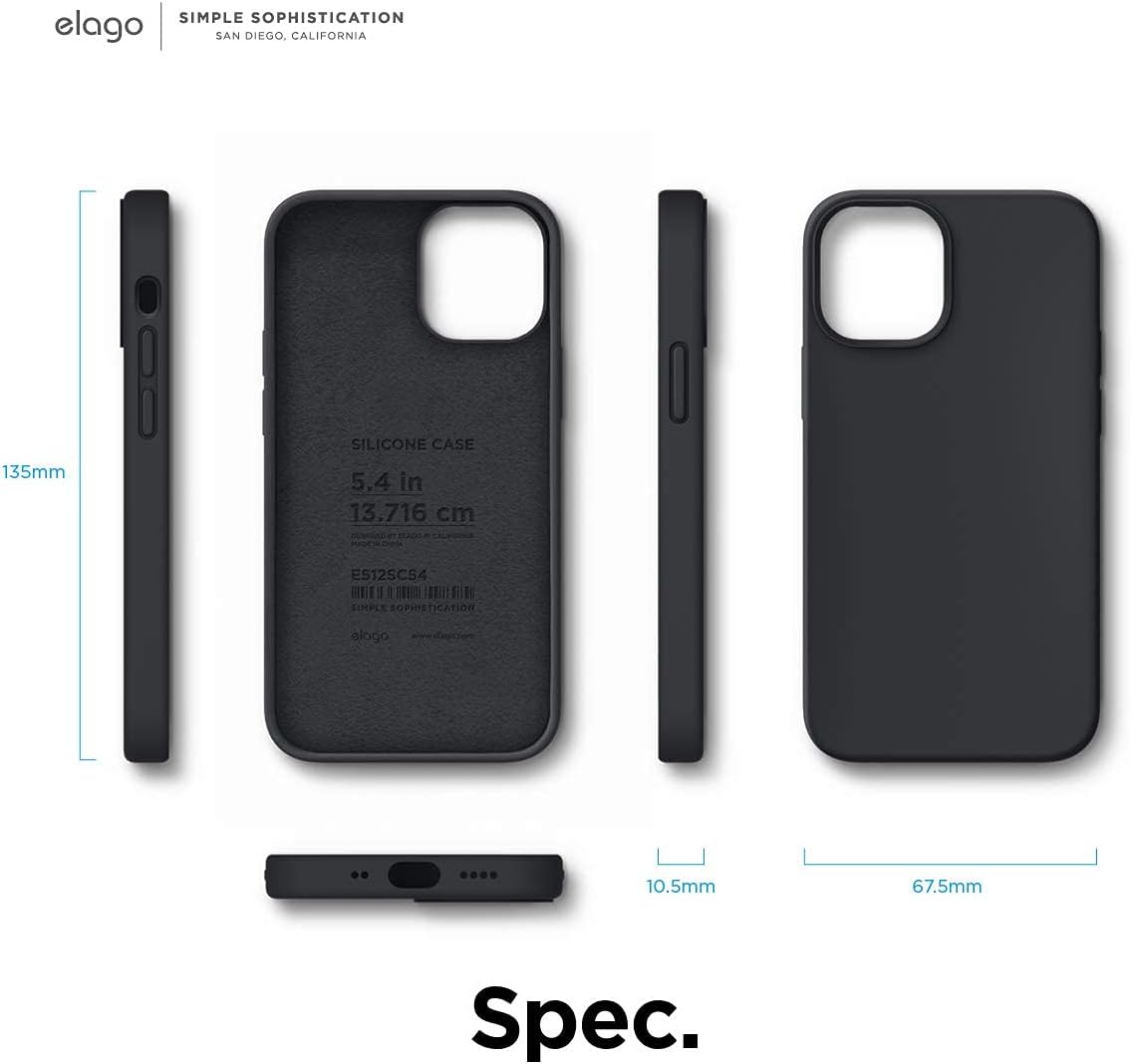 Buy elago Liquid Silicone Case Designed for iPhone 12 Mini (5.4), Premium  Silicone, Full Body Protection : 3 Layer Shockproof Cover Case (Black)  Online in Taiwan. B08G8FRVPP