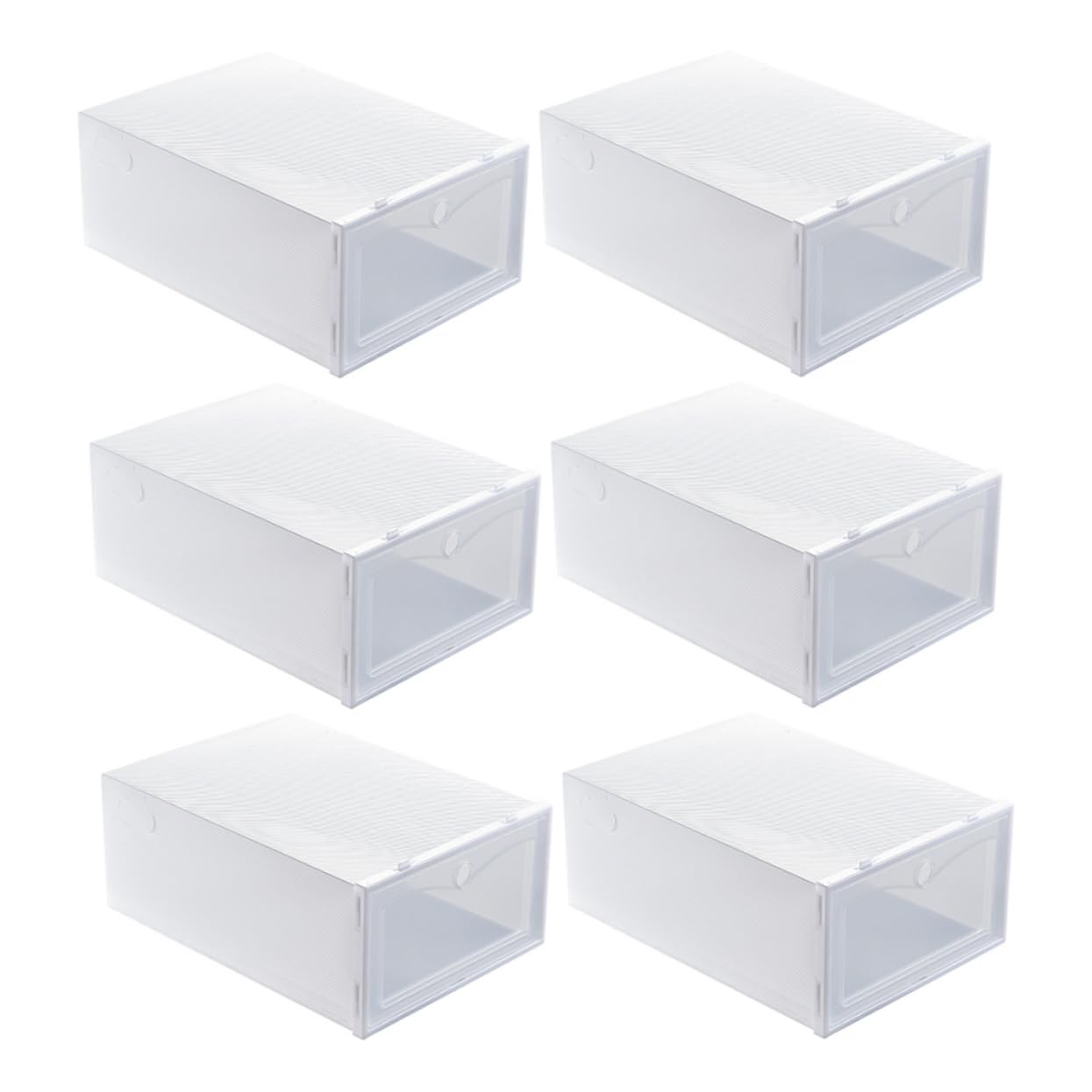 PRETYZOOM 6Pcs Shoe Storage Box Thicken White Shoes Case Container Organization Space Saving and Transparent Design for Spaces