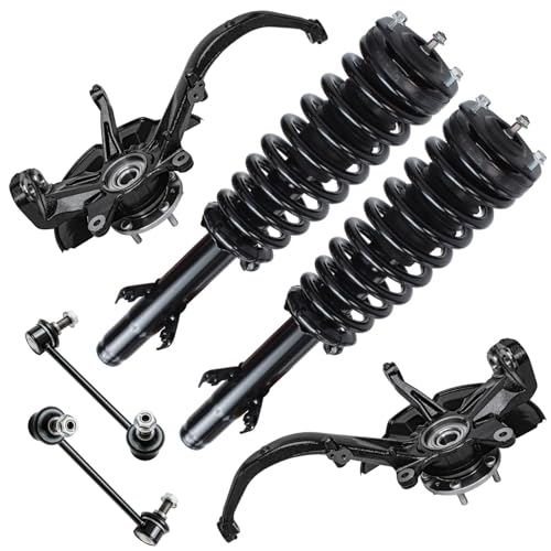 Image of Detroit Axle - Front Steering Knuckles Wheel Hub Bearings Struts w /Coil Springs Sway Bar Links Replacement for Ford Fusion Lincoln MKZ Mercury Milan