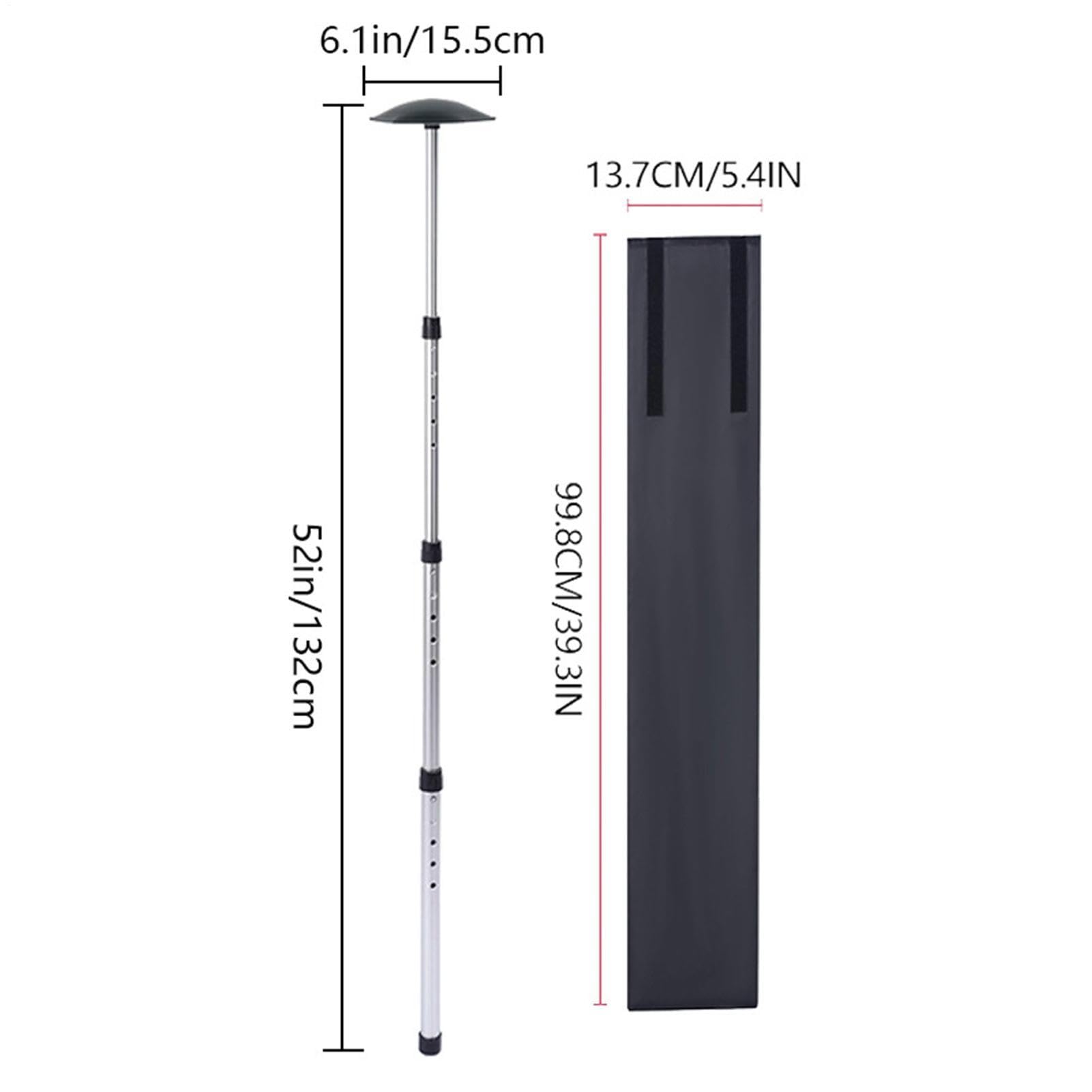Golf Travel Bag Pole - Telescopic Club Protection Support, Heavy Duty Cover Rod Professional Travel Style, Adjustable Height Design + Shock Top, Aluminium Alloy Material Durable Finish - For Go