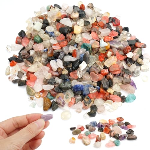 500g Piedras Decorativas, Piedras Naturales para Jarrones, Mini Piedras Preciosas de Colores, Grava de Cristal Multicolor, Piedras Irregulares Naturales, para Acuario Tanque de Maceta, Jardinería