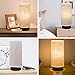 ZEEFO Bedside Table Lamp, Modern Simple Design Desk Lamp with Cylinder Fabric Shade and Black Base, Included 2 Led Bulbs, Perfect for Home, Bedroom, Living Room, Office, Sturdy (Set of 2)