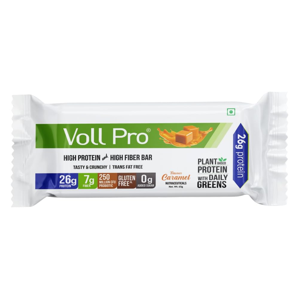 Voll Pro Plant Protein Bar with Daily Greens - High Protein 26g, Fiber 7g, 0g Sugar - Crunchy, Delicious Nutrient-Rich Protein Bars, 65g Bar (Pack of 12) (Pack of 12) — Amazon image 3