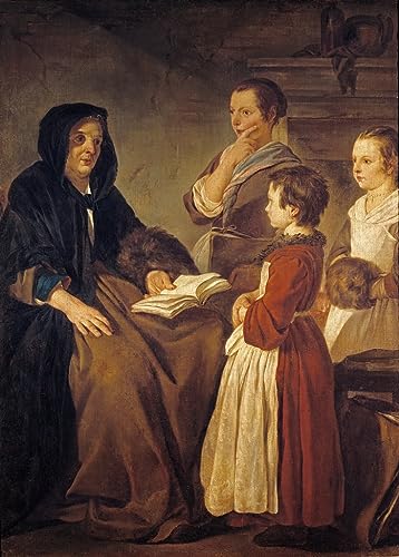 Impression d'art l'institutrice de Jean Baptiste Marie Pierre, affiche tableau rétro murale 60x90cm