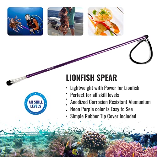 Aquatic Hunt - Spearfishing Diving Lionfish 36” (92Cm) Pole Spear With 5 Point Non-Barbed Tip With Sling #TOP4