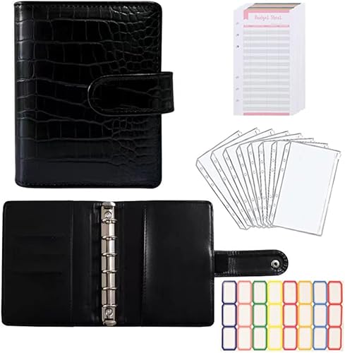 Miniatura 6 de Cartera A7 con diseño de mármol, sistema de sobres para billetera, mini organizador de ahorro de dinero para efectivo, carpetas de presupuesto con