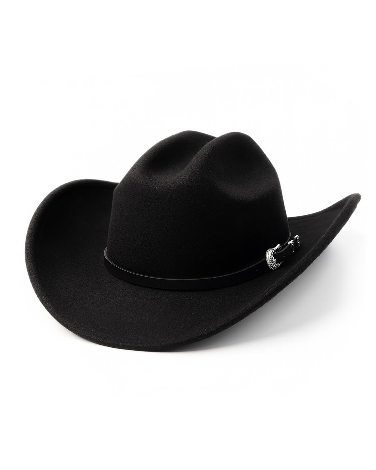 Zylioo S/M/L/XL/XXL Cowboy Wide Brim Feltro Cappelli Mens Big Heads Western Fedora Hat con fibbia per cintura
