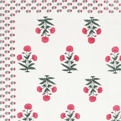 Image of BLOCKS OF INDIA 200TC Diwan Set Cotton 8 Piece | Deewan Printed Bedsheet Sets for Living Room Hall (Set of 8 Piece, 1-Bed Sheet | 2-Bolster Cover | 5-Cushion Cover (Color 47)