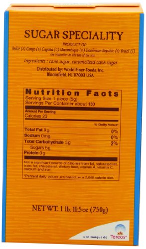 La Perruche Pure Cane Brown Sugar Cubes, 1.65 Pound Box (750 Grams) #TOP1