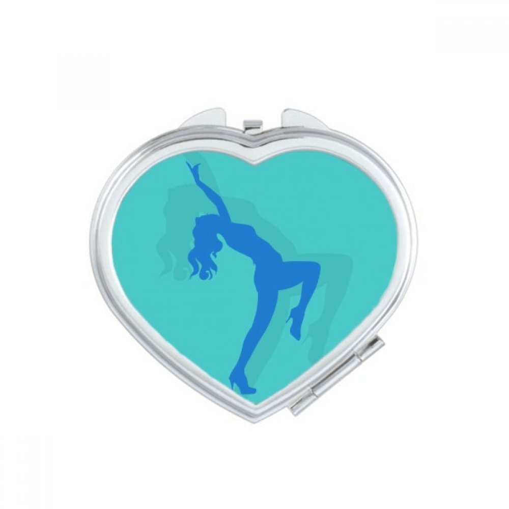 Miroir compact maquillage portable bleu mignon et petit miroir de poche fait main