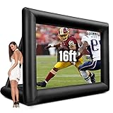 16FT Inflatable Movie Screen, Outdoor Blow up Mega Movie Protector Screen, Inflatable Protection Screen for Front and Rear Projection with Quiet Fan