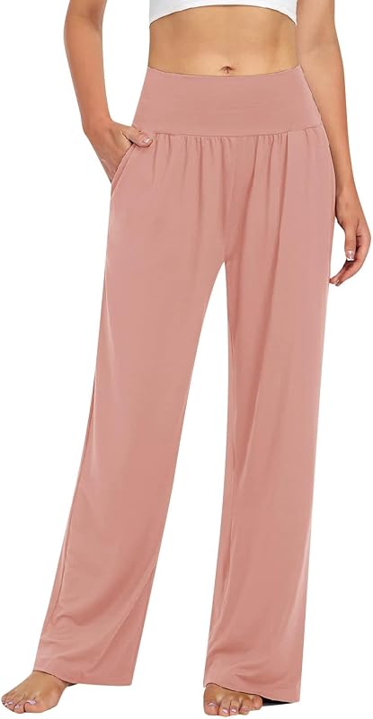 Yoga Pants for Women Comfortable Straight Leg Pants Casual Elastic Waist Trousers Comfy Wide Leg Cozy Trousers