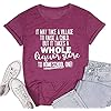 Funny Mom Shirt It May Take a Village to Raise a Child Shirt Novelty Letter Printed Tee Top Purple