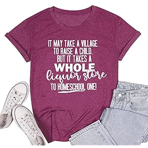 It-May-Take-a-Village-to-Raise-a-Child-Shirt-Womens-Funny-Saying-T-Shirt-Novelty-Letter-Printed-Tee-Top Funny Mom Shirt It May Take a Village to Raise a Child Shirt Novelty Letter Printed Tee Top Purple
