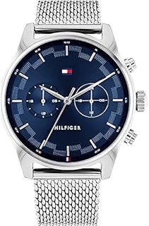 Tommy Hilfiger Analogue Multifunction Quartz Watch for Men with Silver Stainless Steel Mesh Bracelet - 1710420