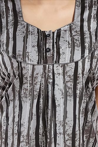 Image of YKI Women's /Girls Cotton Fabric Beautiful Print Nighty /Nightgown /Nightwear /Nightdress with Pocket (Pack of 2)