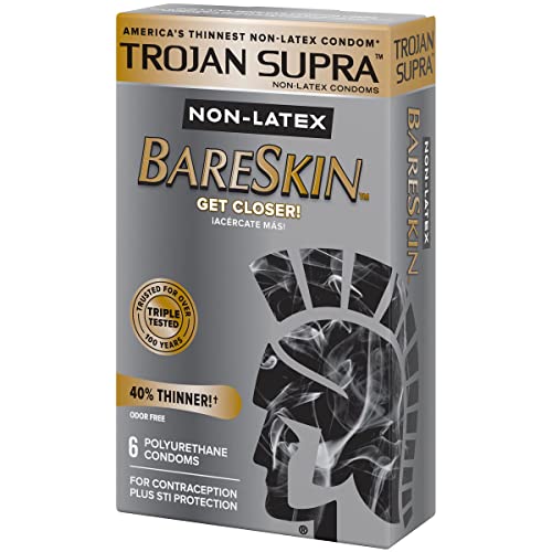 Trojan Supra Non-Latex Bareskin Condoms 3 Packs Of 6 #TOP1