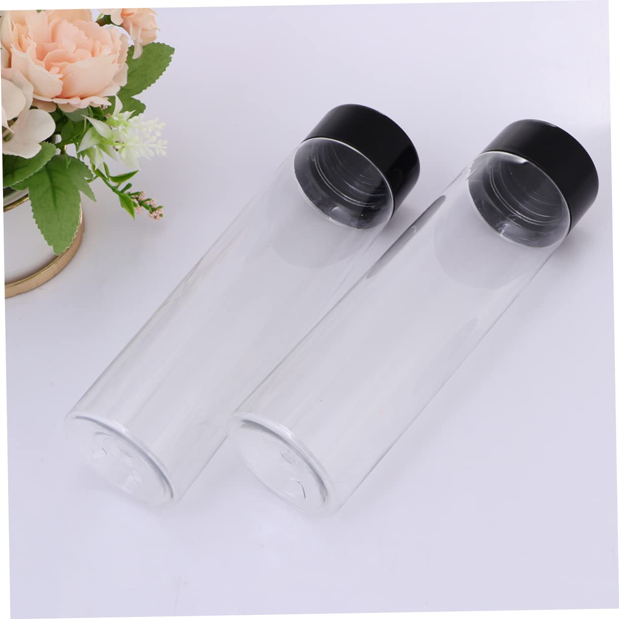 PartyKindom 12 Pack Clear Wide Mouth Pet Plastic Bottles Empty Juice Containers -free Leakproof Perfect for Water Storage