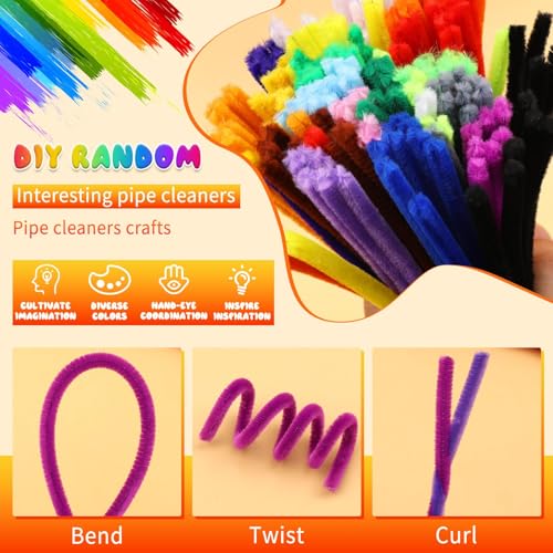 Image of Hssugi Pipe Cleaners, 200PCS Pipe Cleaners Craft Supplies Multi-Color