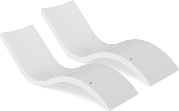 Ledge Lounger - Signature Chaise - Inside Pool & Sun Shelf Lounge Chair - Designed for Shallow Shelves Up to 9 - Compatible with All Pool Types - Poolside & Sun Deck Tanning - Set of 2 - White