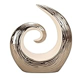 figuras decoracion salon modernas Moderna escultura decorativa Moderno Escultura Decorativa de cerámica en color blanco/plata altura 17 cm