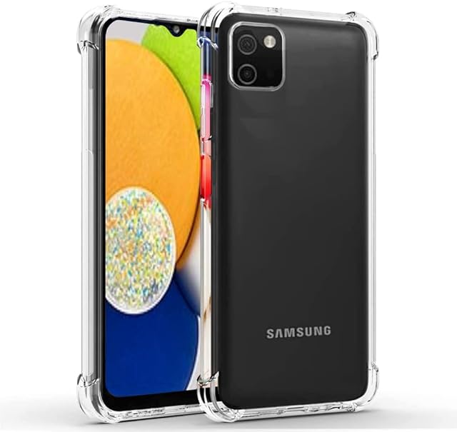 Samsung galaxy A03 Phone Case, Folmecket Shockproof Crystal Clear Hard Bumper Slim Protective Phone for Galaxy A03 6.5" (A03 Clear)