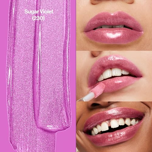 Image of Revlon Super Lustrous Lip Gloss, Non-Sticky, Hydrating, High Shine Finish, 230 Sugar Violet, 0.13 oz