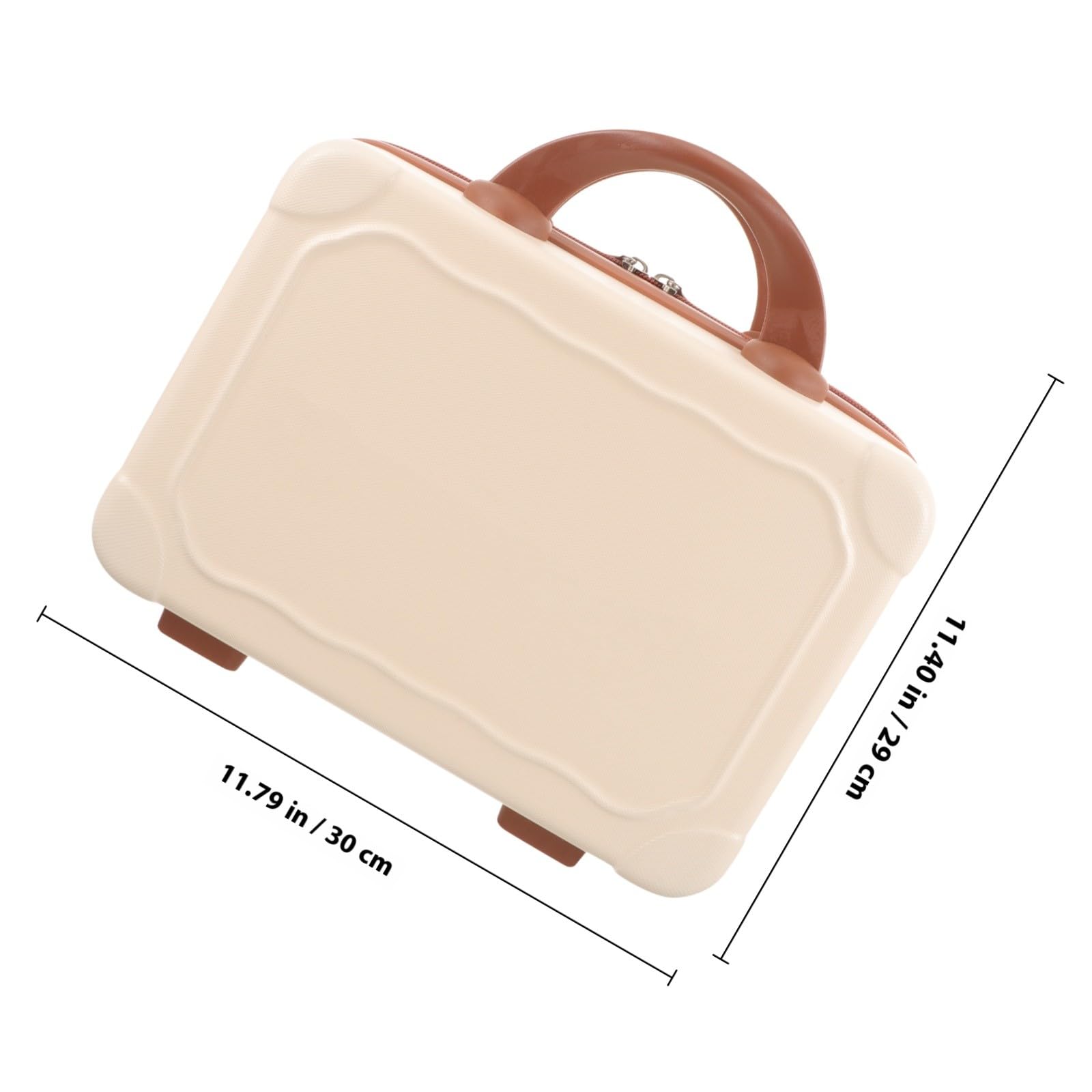 Healvian Beauty Case da Viaggio Donna in Abs Leggero Grande Capacità e Design Elegante, Astuccio Portatrucchi Beige per Viaggi e Conservazione