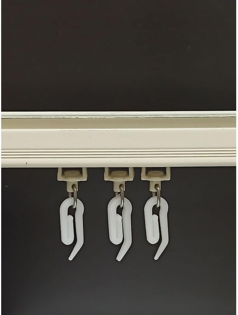FAPBADRI Hook for Curtain Channel/M Track System - Plastic - 200 Pieces Basic