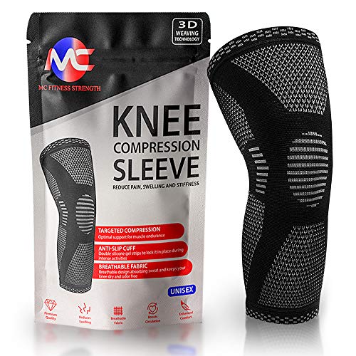 Approuvé par la FDA (1) Genouillère de compression pour hommes et femmes - Support de genou - Respirant et confortable - Protège les articulations du genou - Idéal pour le fitness, la course, le crossfit, les sports - Conception antidérapante