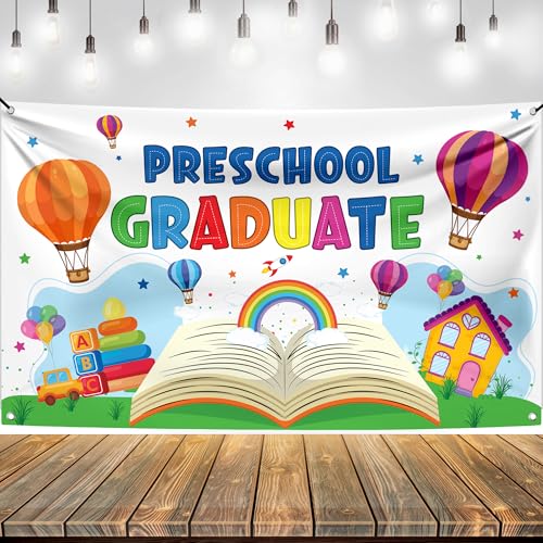 Katchon, Preschool Graduation Banner- 180x110 cm Graduation Backdrop| Kindergarten Class Of 2025 Decorations | Kindergarten Banner | Preschool graduation Decorations 2025 | preschool Graduate
