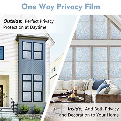 Haton Window Film Privacy One Way Window Cling, 3D Decorative Glass