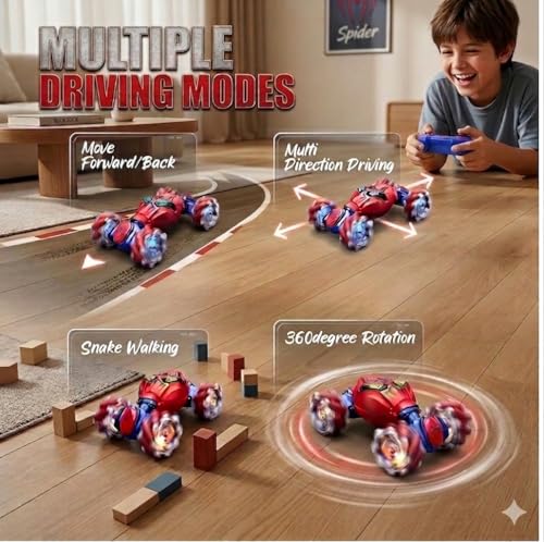 Image of Veeniix V993 Gesture Sensing RC Stunt Car, 4WD Remote Control Spider Toy Car for Boys 8-12, Hand Controlled All Terrain Drift Car with 360 Rotation, LED Lights & Music, Birthday Gift for Kids