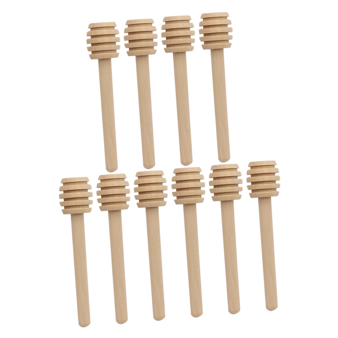 GRIRIW 10pcs Wooden Honey Stirring Rods for Marmalade Honey Dier Stirring Stick Rods Spiral Design for Kitchen Coffee Te