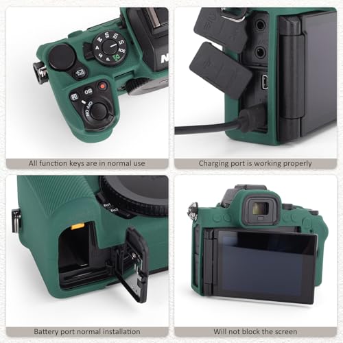 Funda para cámara Nikon Z50 II de silicona verde miniatura 3